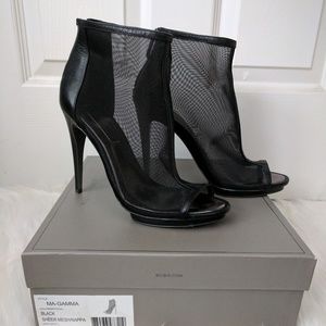 Mesh Peep Toe Ankle Booties